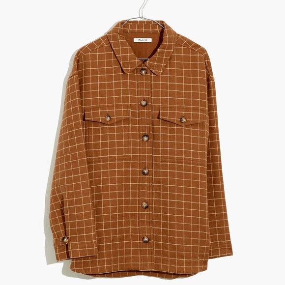NWT Madewell Waffleback Branner Shirt Jacket in Windowpane Women’s Size XS - Picture 4 of 14